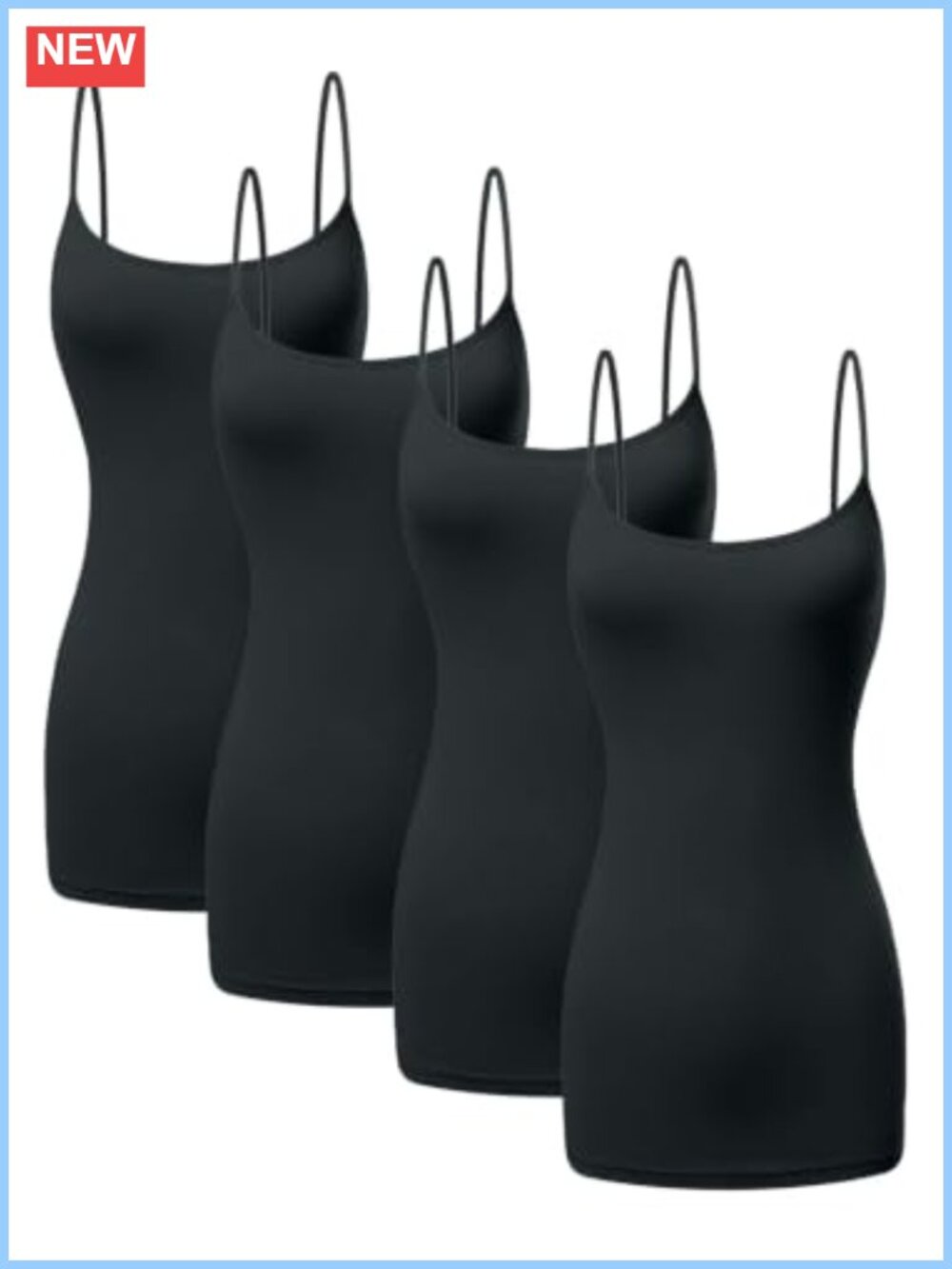 Women's Long Cotton Camisole Spaghetti Strap Tank Top